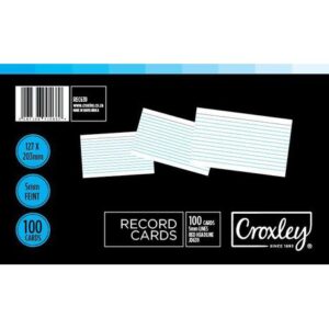 Croxley JD639 Record Cards 127x203 Cello 100's - REC639