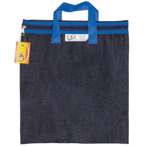 4KIDS DENIM LIBRARY BOOK BAG WITH HANDLE BLUE- DABAG4439