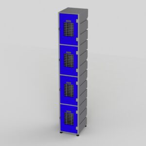 4 TIER PLASTIC LOCKER FLAT TOP MESH DOORS_PL4FT-M