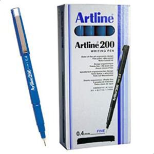 Artline EK 200 Blue Writing Pen 0.4mm - Box of 12 - 41-0092-02