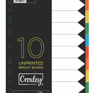 Croxley Croxley 160GSM Rainbow Bright Colour Dividers 10 Part Each - DIV1480 - JD1480