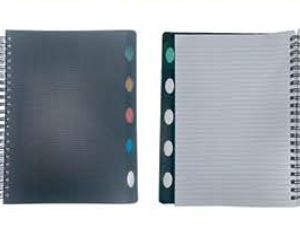 HOR A4 NOTEBOOK - 5 TABS WITH COLOUR DIVIDERS / WIRO-BOUND (W99A) - 432929