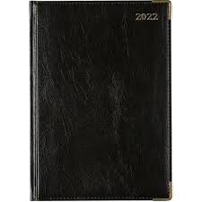 A5 APPOINTMENT DIARY PADDED / NO PERIMETER STITCH Black - 432993