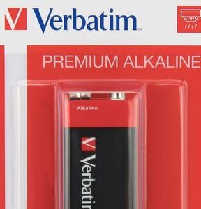 VERBATIM ALKALINE 9V BATTERY 1’s ( 10 Pack) PER BOX - M49924