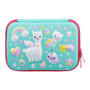 Quest EVA Moulded Pencil Case Llama Aqua_QT-1048-LMAQ