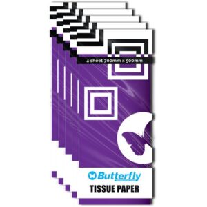 BUTTERFLY TISSUE PAPER - 4 SHEETS (660x500mm) PURPLE T27 - NOV112PUR