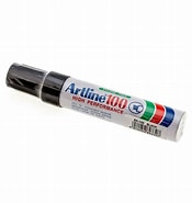 Artline EK 100 Black Chisel Point Industrial Marker 7.5mm - Box of 6 - 41-0747-01