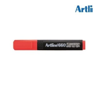 Artline EK 660 Red Fluorescent Highlighter Chisel Tip 4.0mm - Each - 41-0004-04